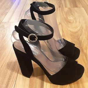 Steve Madden Madeline Black Platform Heels